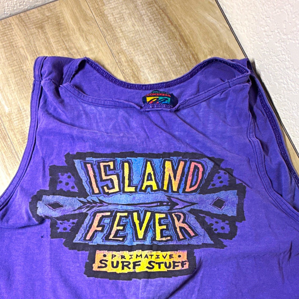 Weekends Beachwear Men's One Size Purple Cotton Sleeveless Graphic Tee